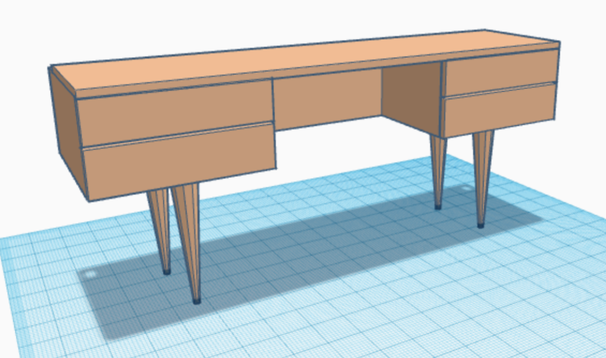 CUSTOM DRESSING TABLE W 160 x D 48 x H 71 cm