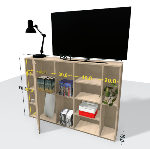 「テレビ台 ハイタイプ」|1cm単位オーダー棚| MAIN SHELF