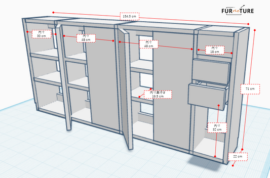 CUSTOM MAIN SHELF  外寸 幅155 高71 奥22 Simple White