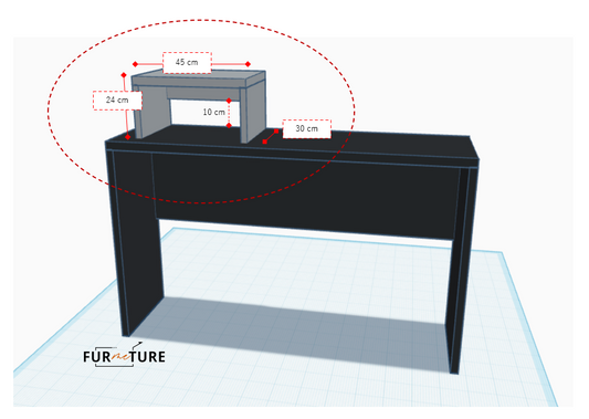 CUSTOM MAIN DESK  外寸 幅45 高24 奥30 Premium Black