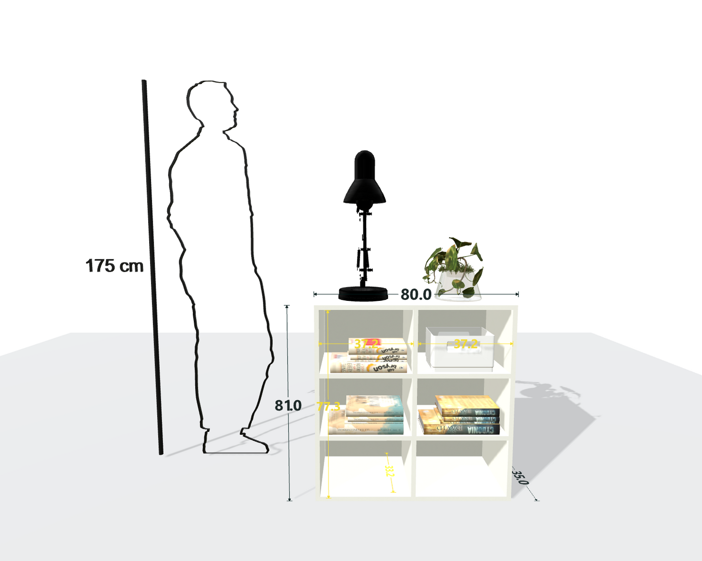 CUSTOM MAIN SHELF - Walnut White